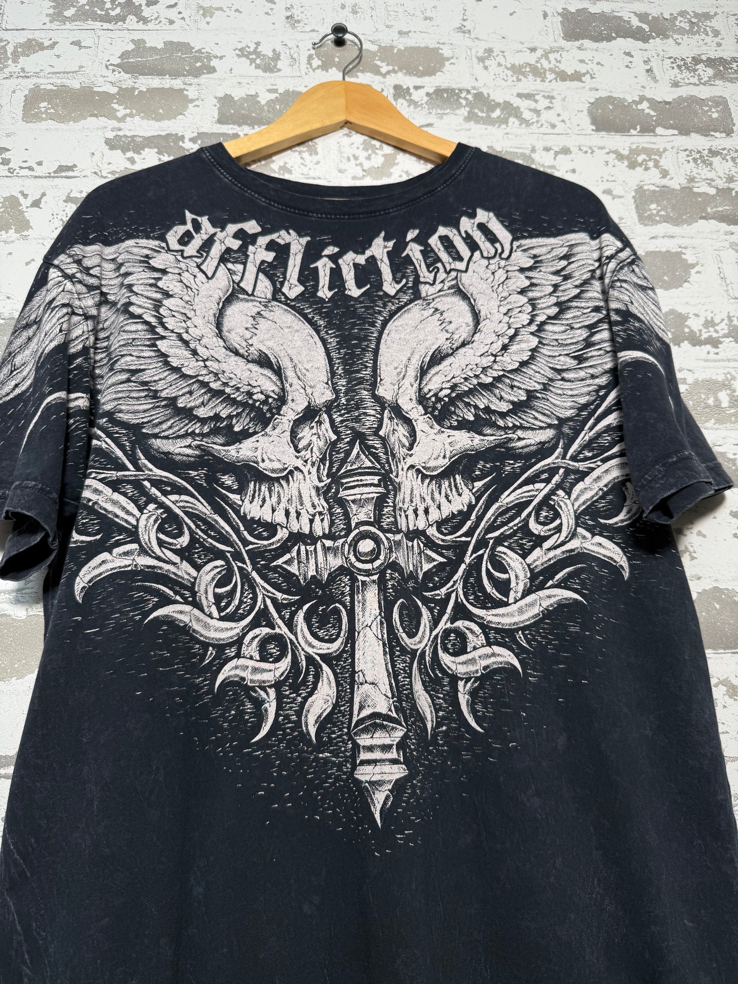 Affliction Skull Wings Shirt - XL