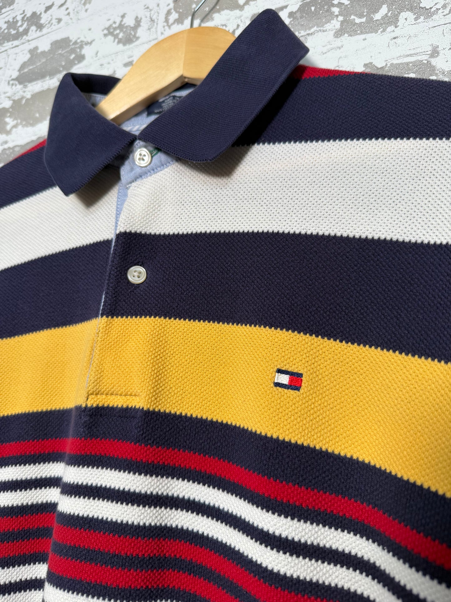 Tommy Hilfiger Stripe Longsleeve Polo - XL