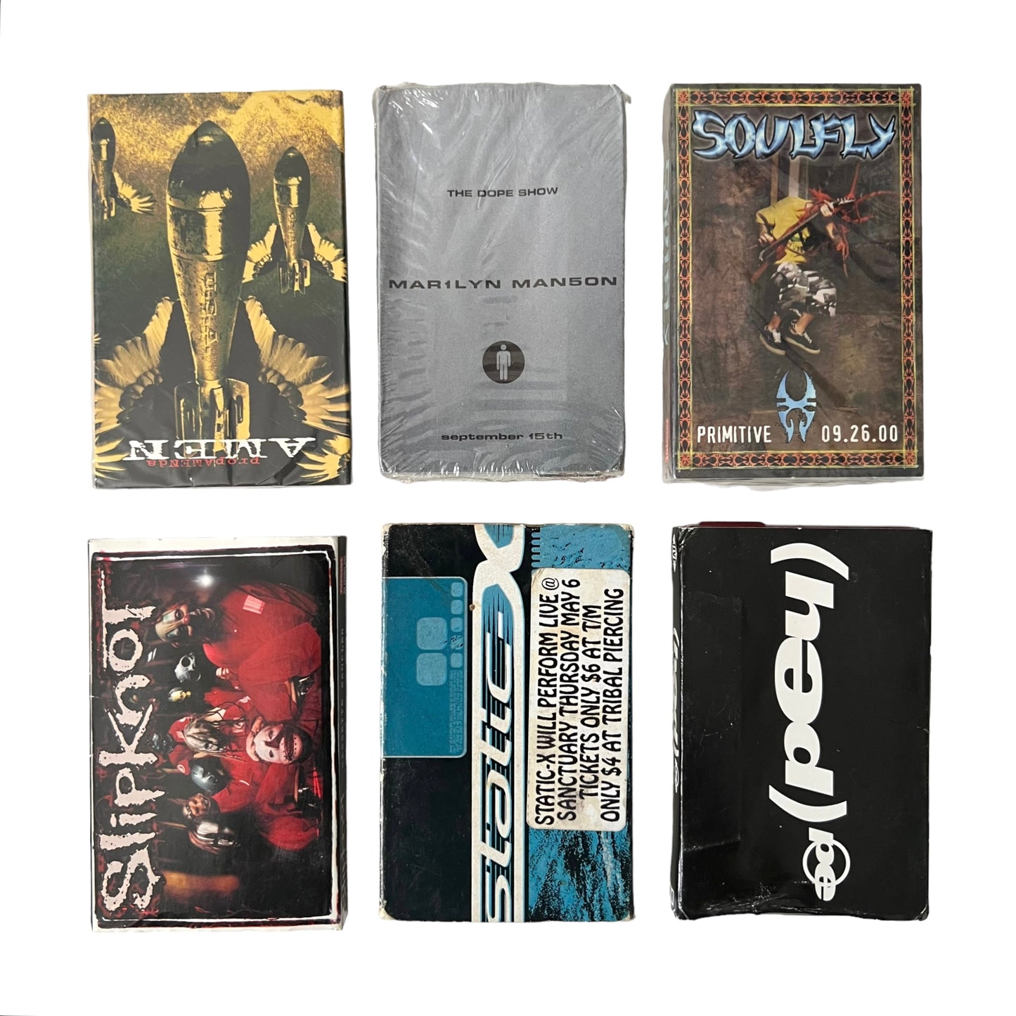 Bundle of 6 Rock Cassette Tape Samplers