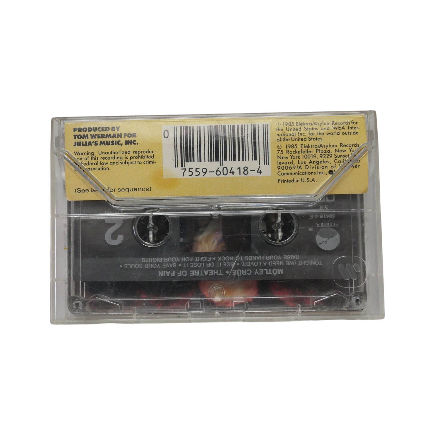 Motley Crue Theatre Of Pain Cassette