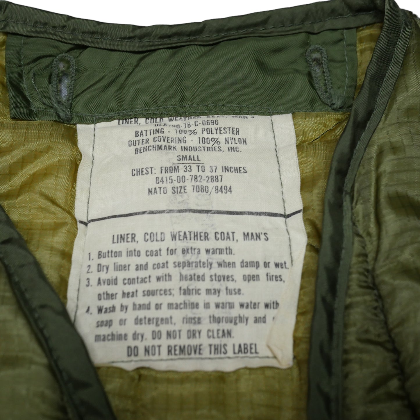 Military Quilted Jacket Liner - Small