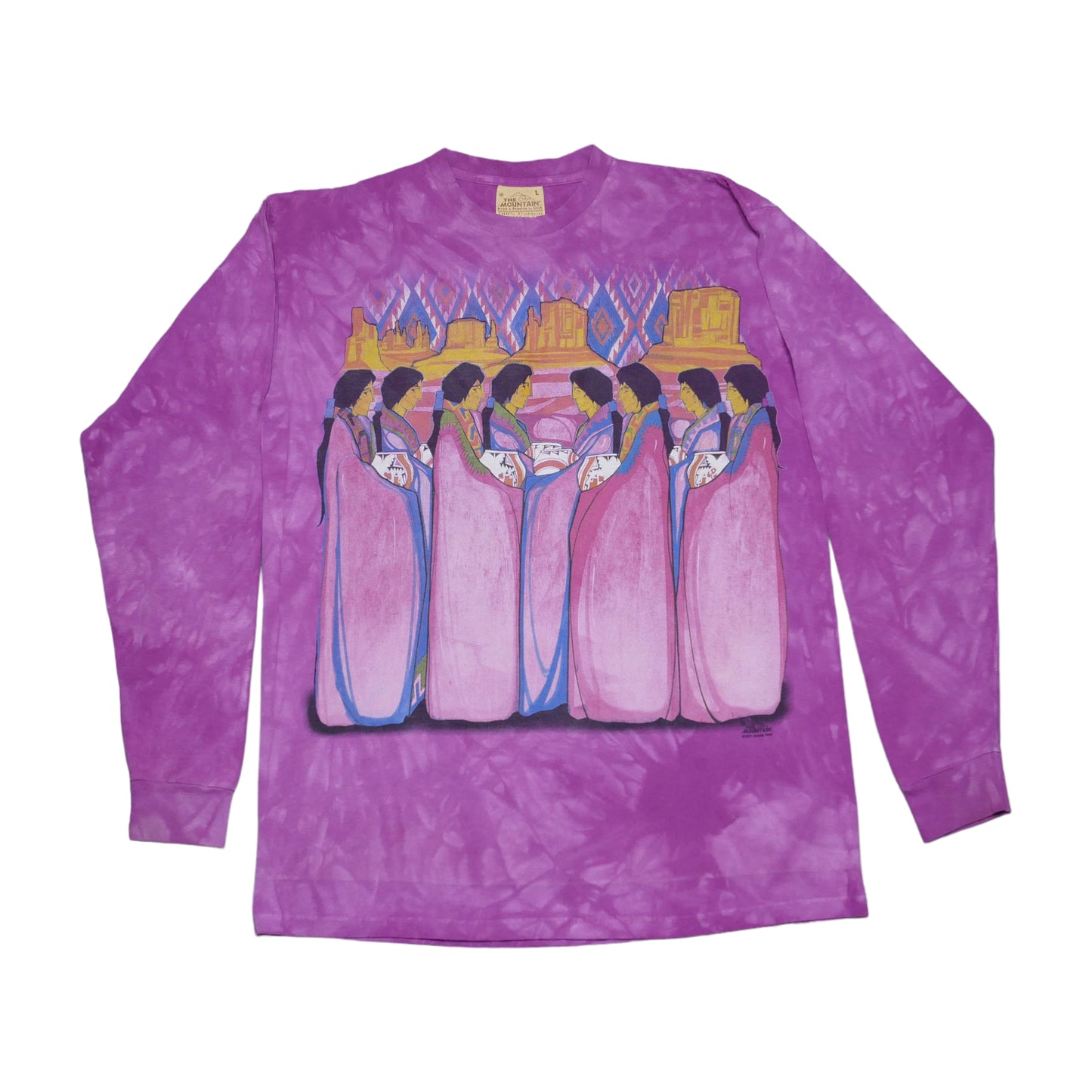 The Mountain Tie Dye Longsleeve Native American Shirt - Large