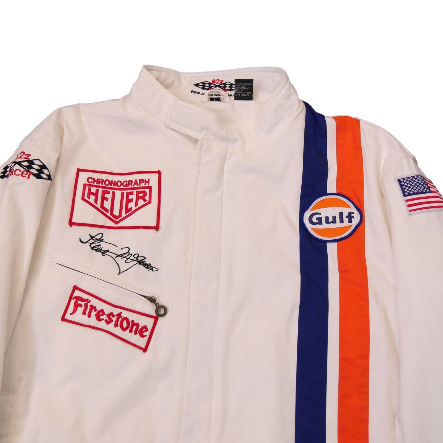Steve McQueen Le Mans Gulf A2Z Racer Twill Racing Jacket - Large