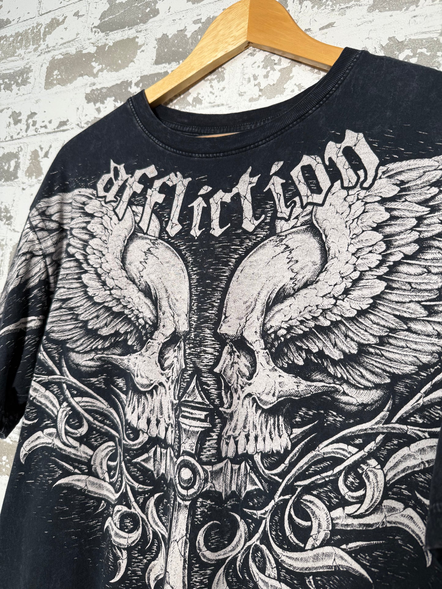 Affliction Skull Wings Shirt - XL