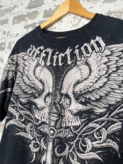 Affliction Skull Wings Shirt - XL