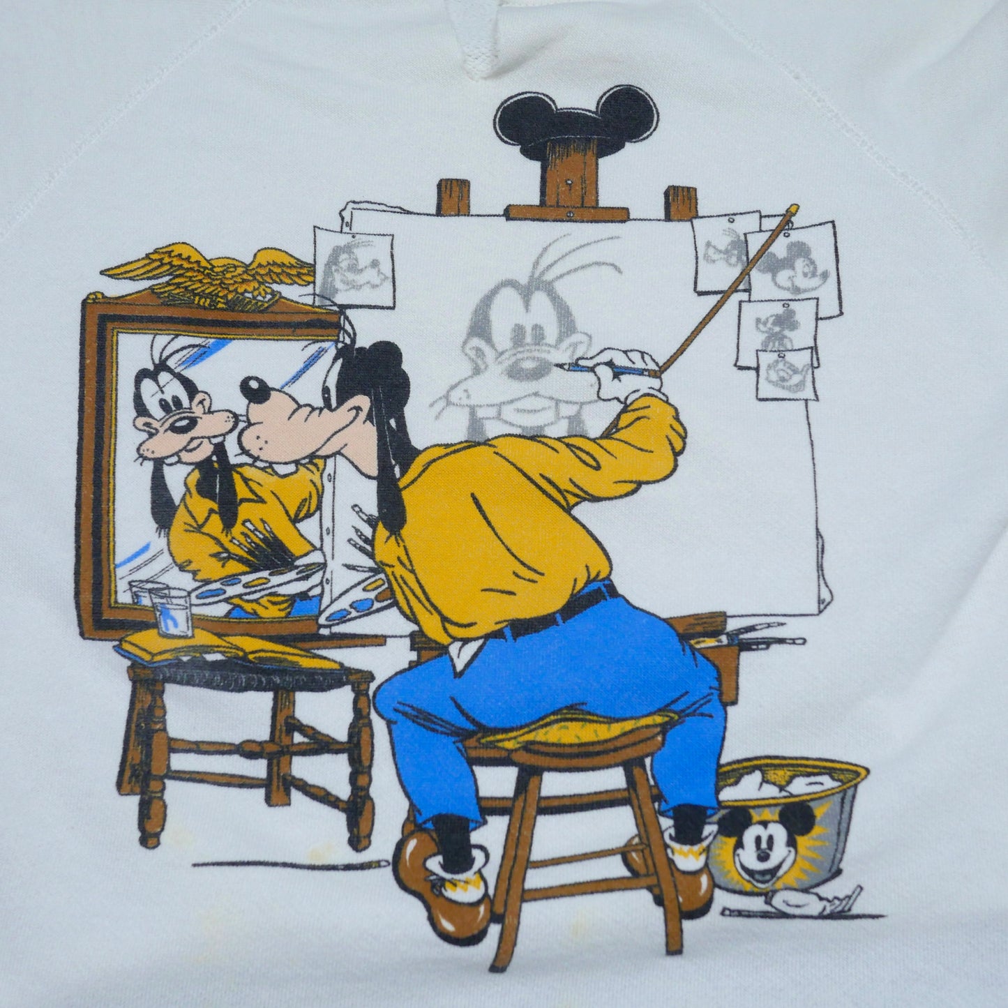 Disney Goofy Self Portrait Chopped Sweatshirt - Medium