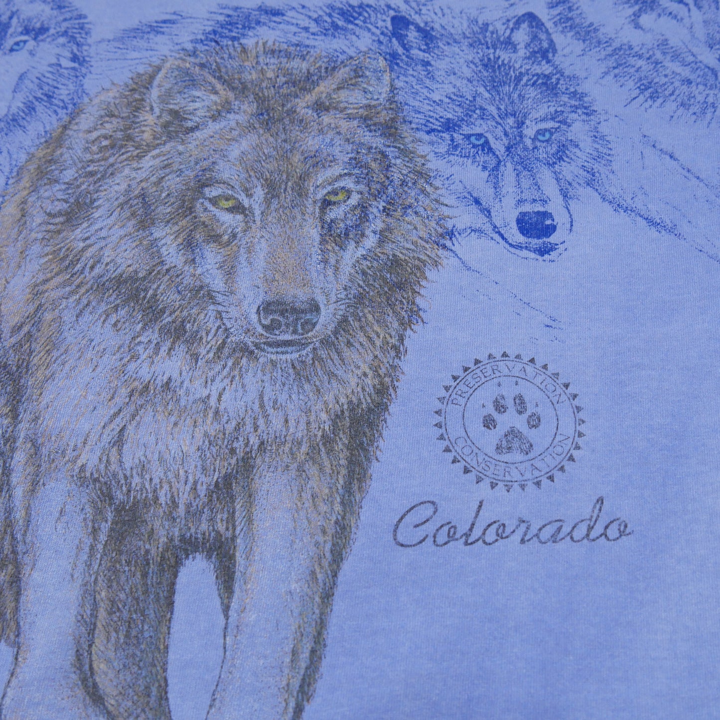 Wolf Preservation Conservation Colorado Wrap Around Print Shirt - Medium