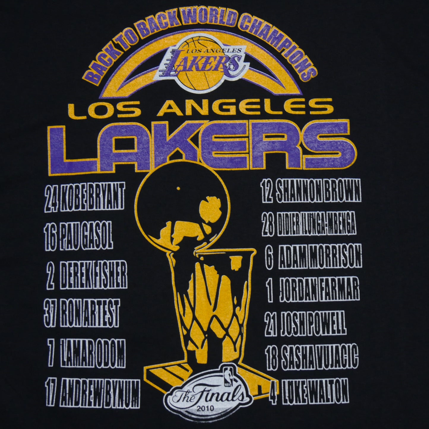 Lakers 2010 Back to Back Champions Parking Lot Shirt