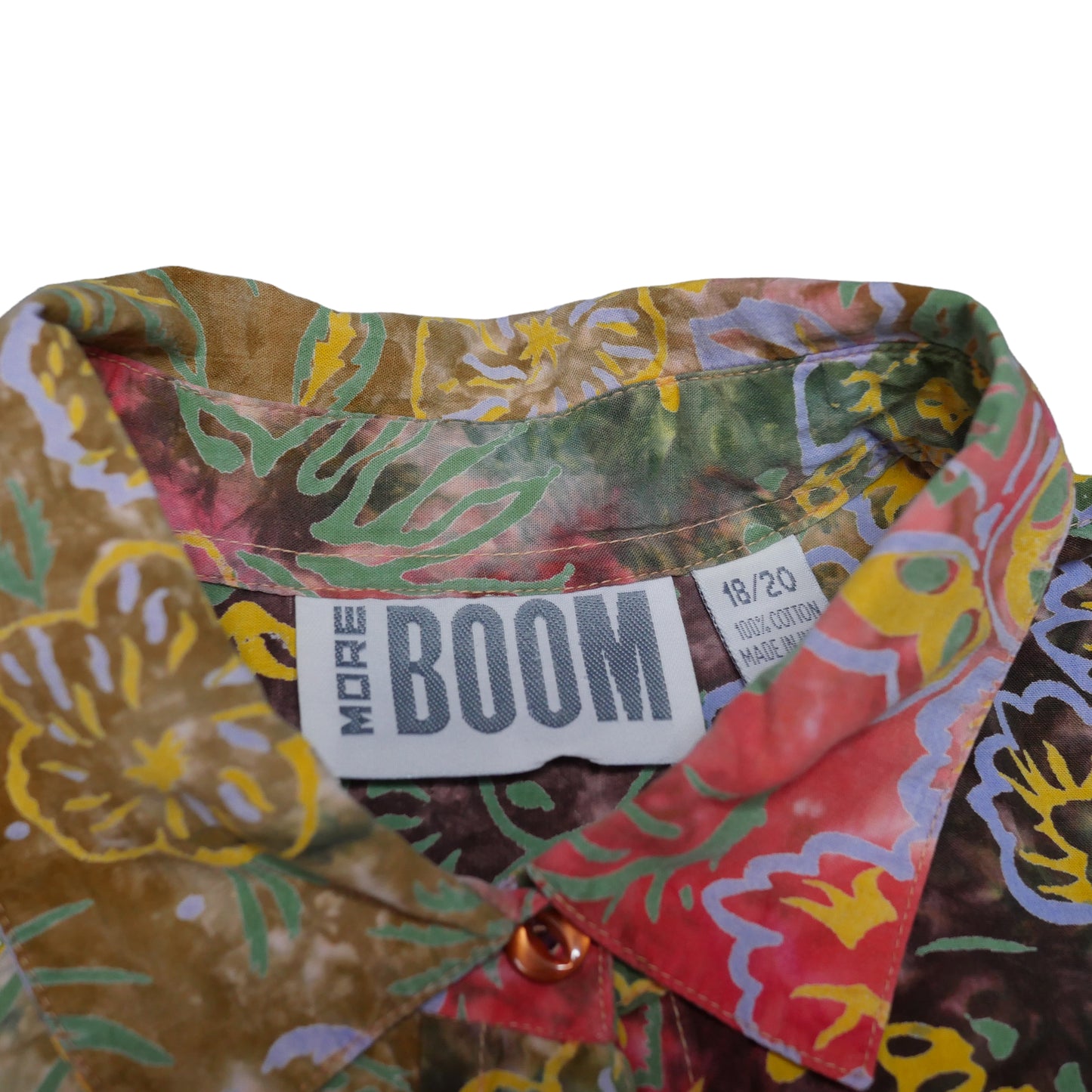 Moore Boom Floral Tie Dye Button Up - XL