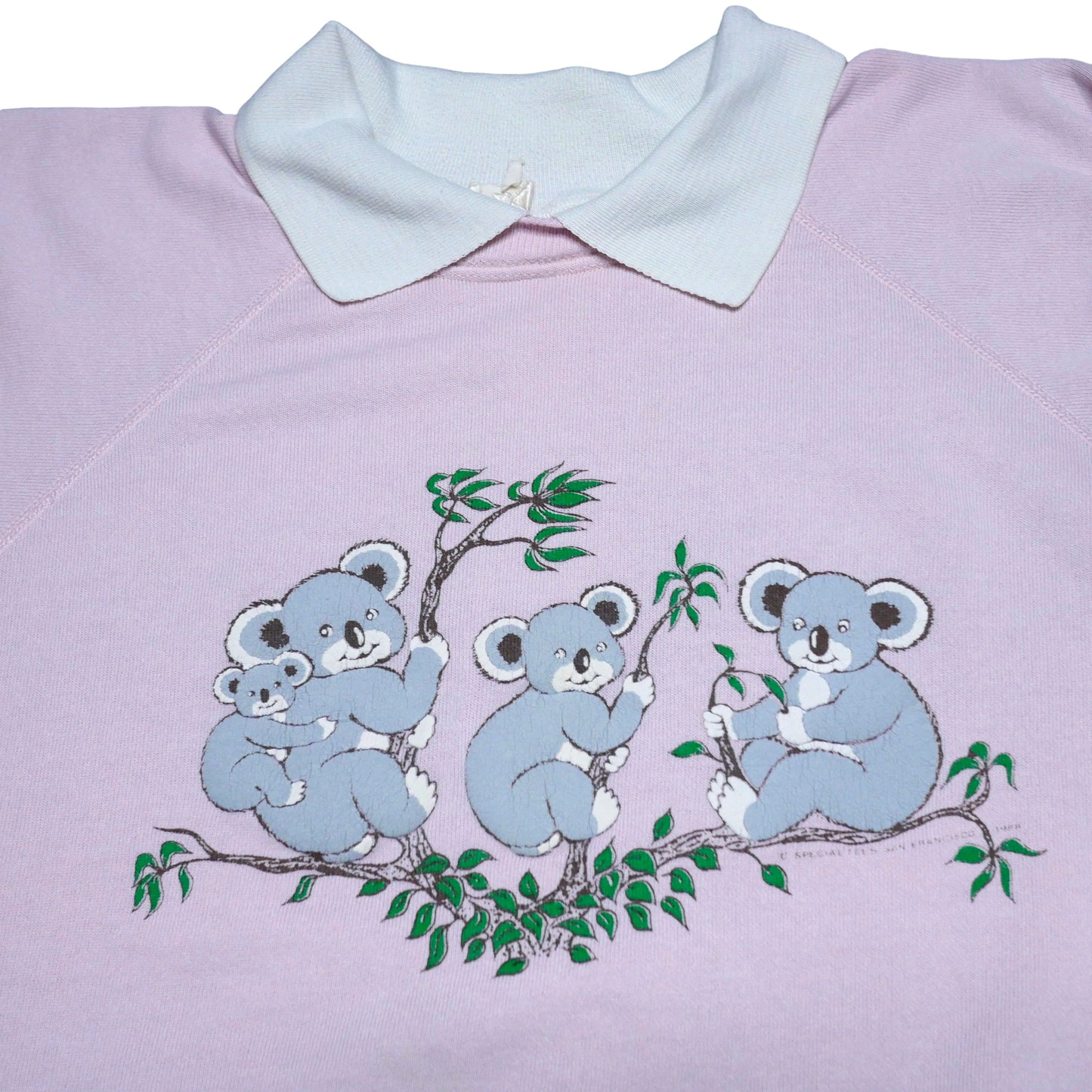 Koala Bear Collared Crewneck Sweatshirt - Small