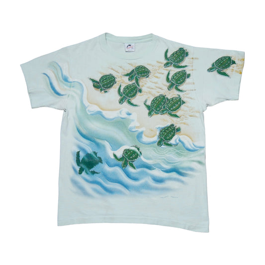 Beach Turtle All Over Print Harlequin Ng Shirt - Large