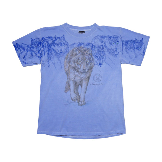 Wolf Preservation Conservation Colorado Wrap Around Print Shirt - Medium