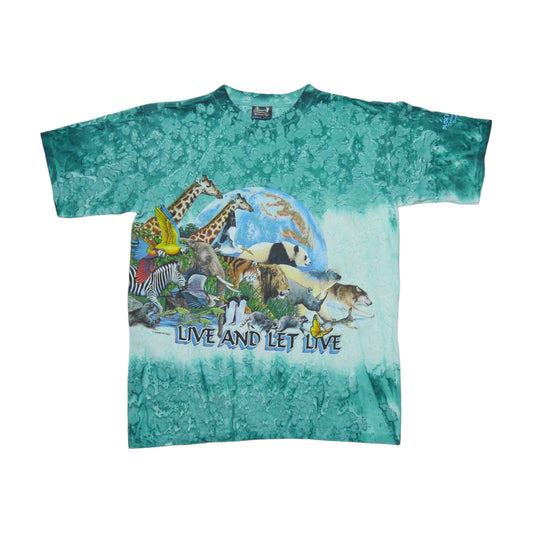 Live and Let Live Wrap Around Tie Dye Shirt - Large