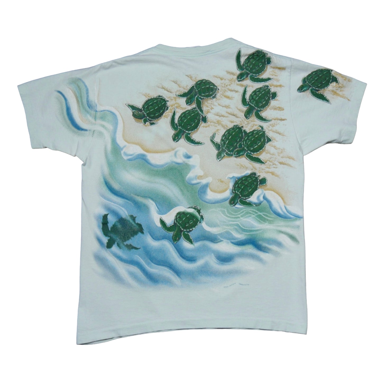 Beach Turtle All Over Print Harlequin Ng Shirt - Large