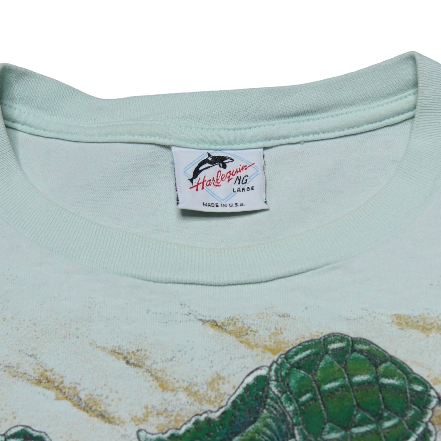 Beach Turtle All Over Print Harlequin Ng Shirt - Large