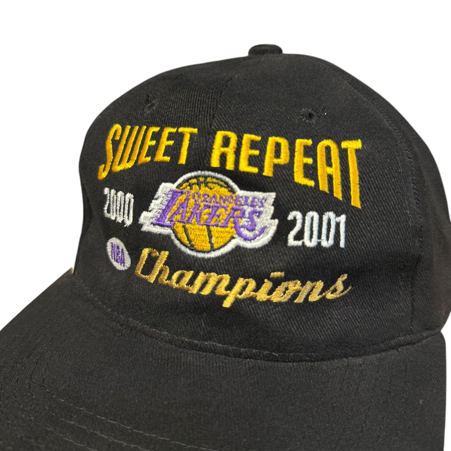 2001 NBA Sweet Repeat Lakers Champions Strapback Hat